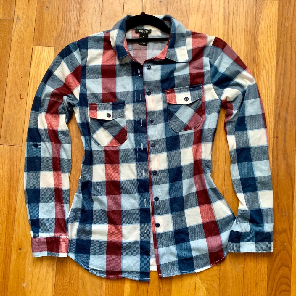 Red white and blue flannel